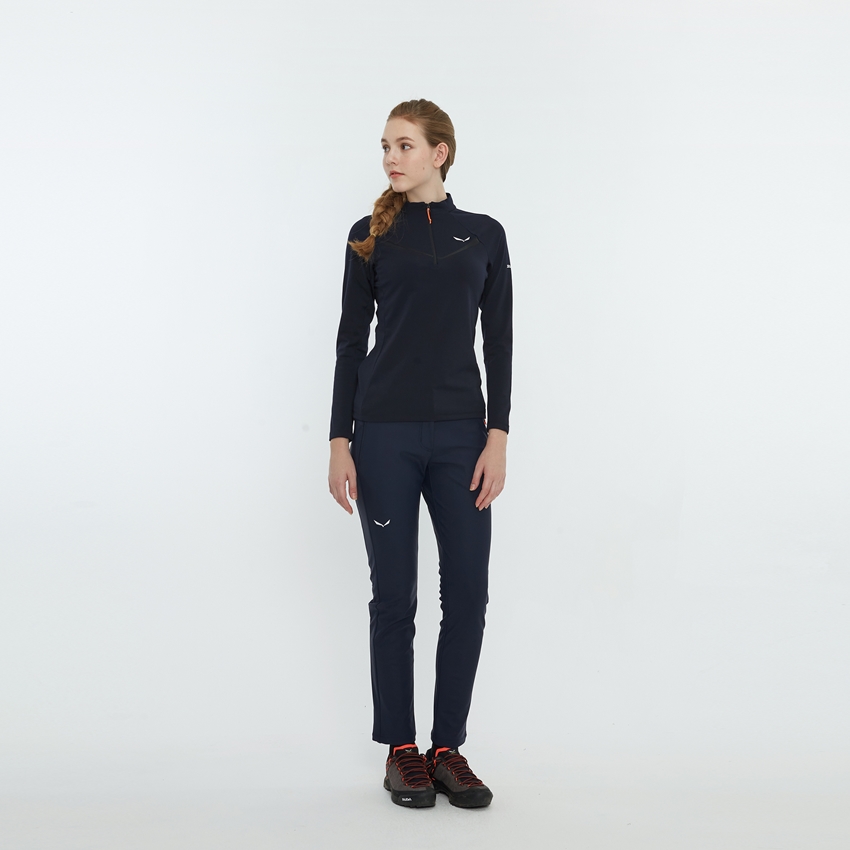 WOMEN AGNER 2/3 ZIP-UP L/S T-SHIRT