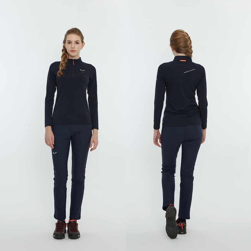 WOMEN AGNER 2/3 ZIP-UP L/S T-SHIRT